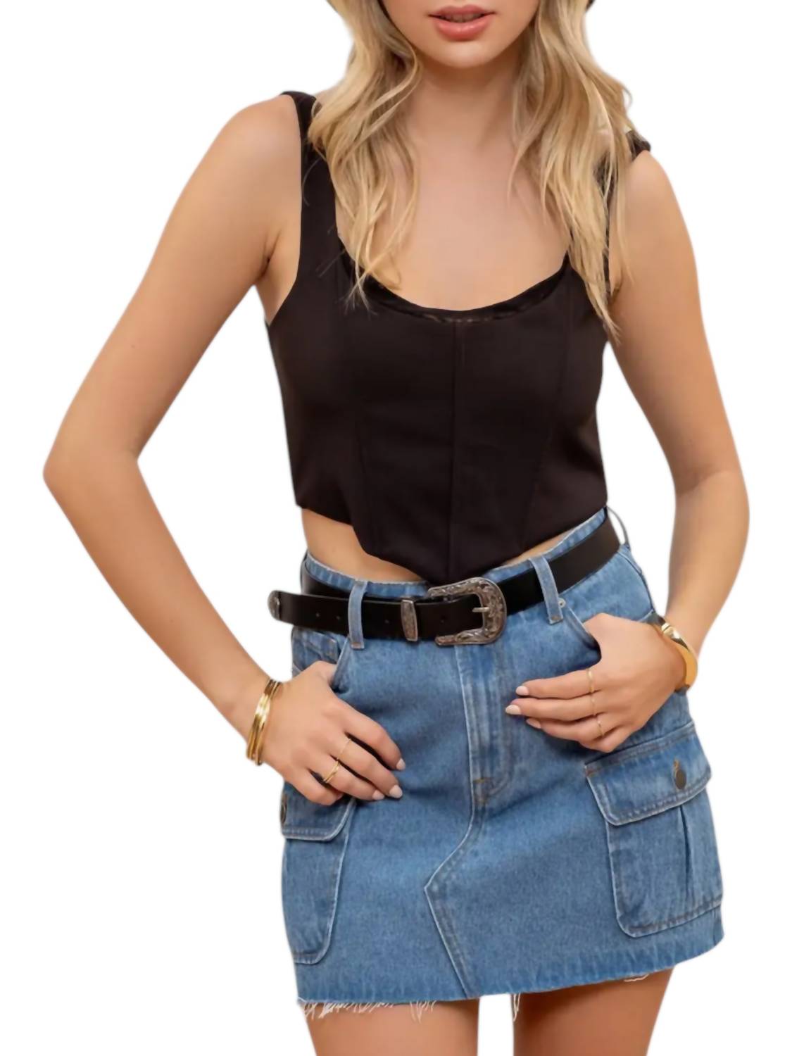 

Мини-юбка из денима Cargo Blu Pepper, цвет denim