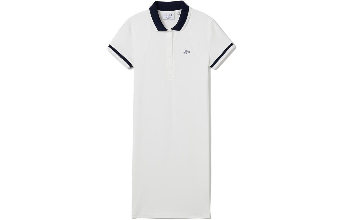 

Платье с короткими рукавами женское белое Lacoste