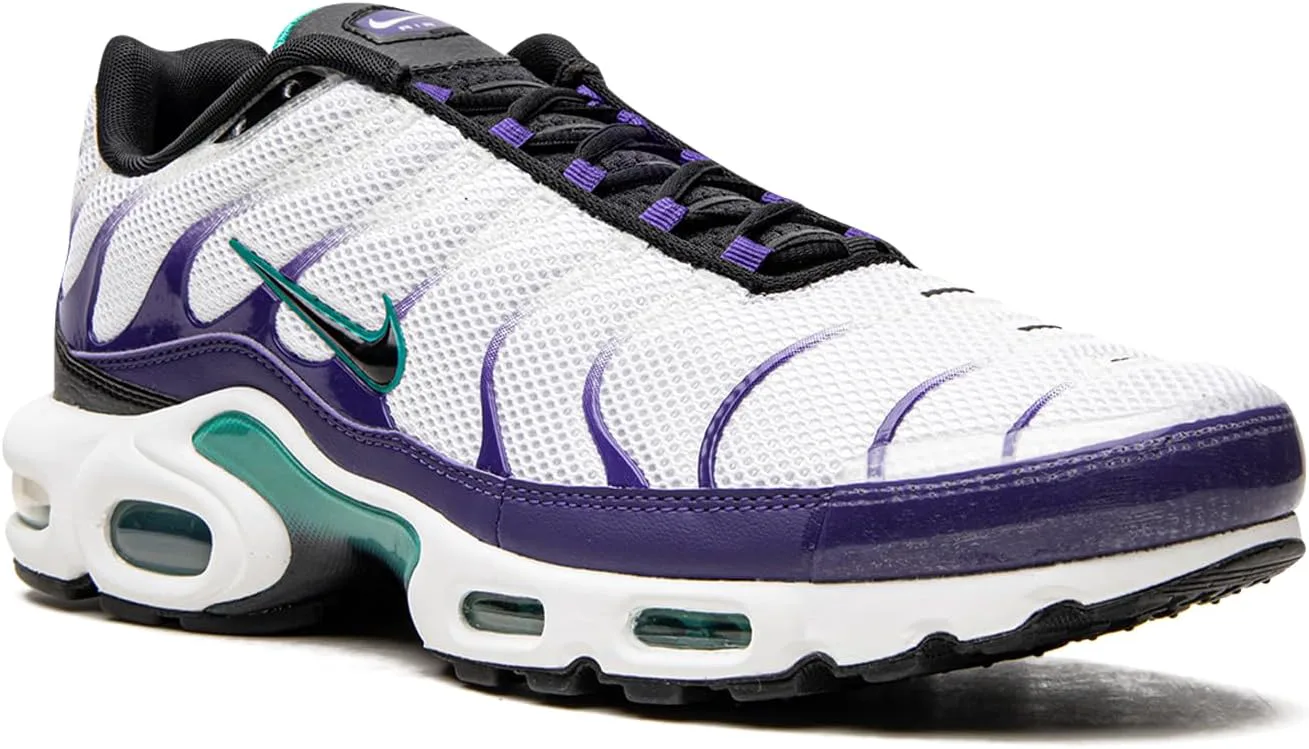 Nike Air Max Plus, мужские спортивные кроссовки, белый/черный — фото 4