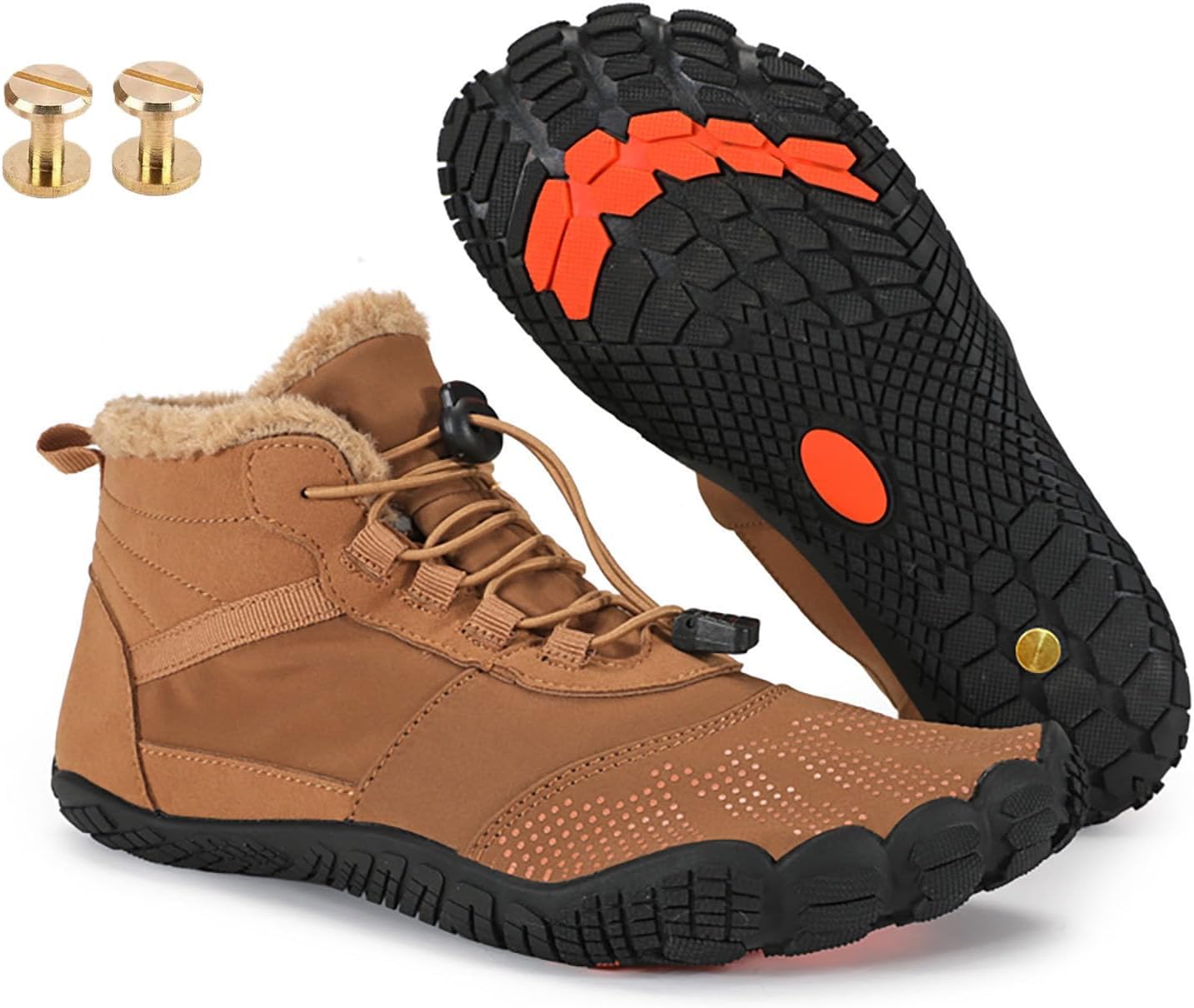 

Зимние заземляющие ботинки с медью, зимние комфортные походные обувь для женщин и мужчин, с прочными винтами из чистой меди Generic, коричневый