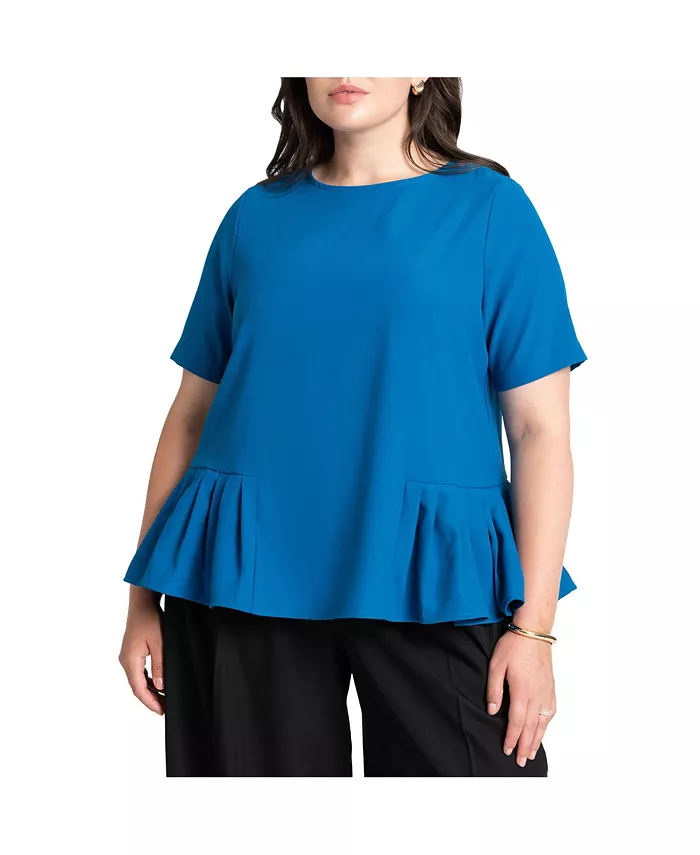 

Женский топ с плиссированной кромкой ELOQUII, синий