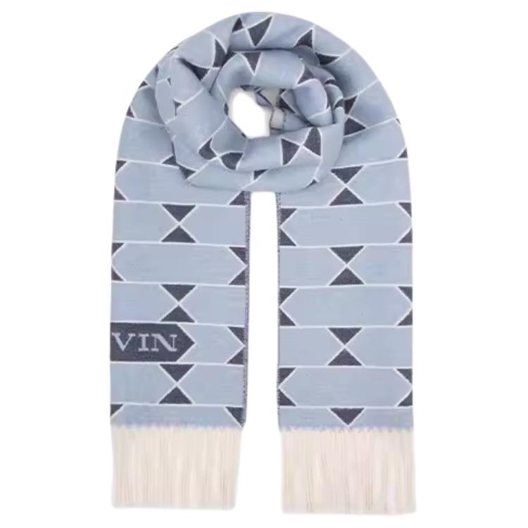 

Lanvin Шерстяной вязаный шарф унисекс разноцветный, Langwan Blue/Blue