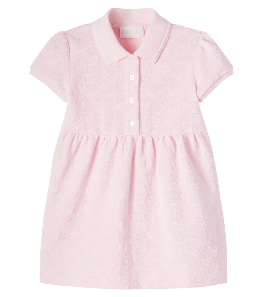 Хлопковое платье-поло Baby GG Gucci Kids, розовый