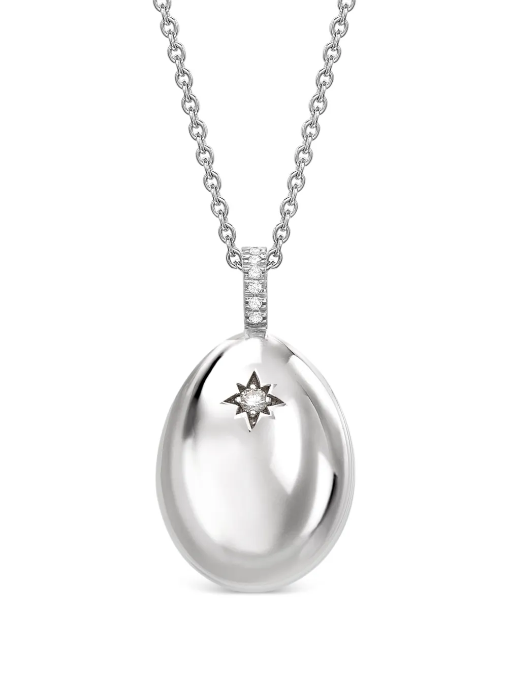 

Колье Fabergé Essence I Love You Egg из белого золота с бриллиантами, серебяный