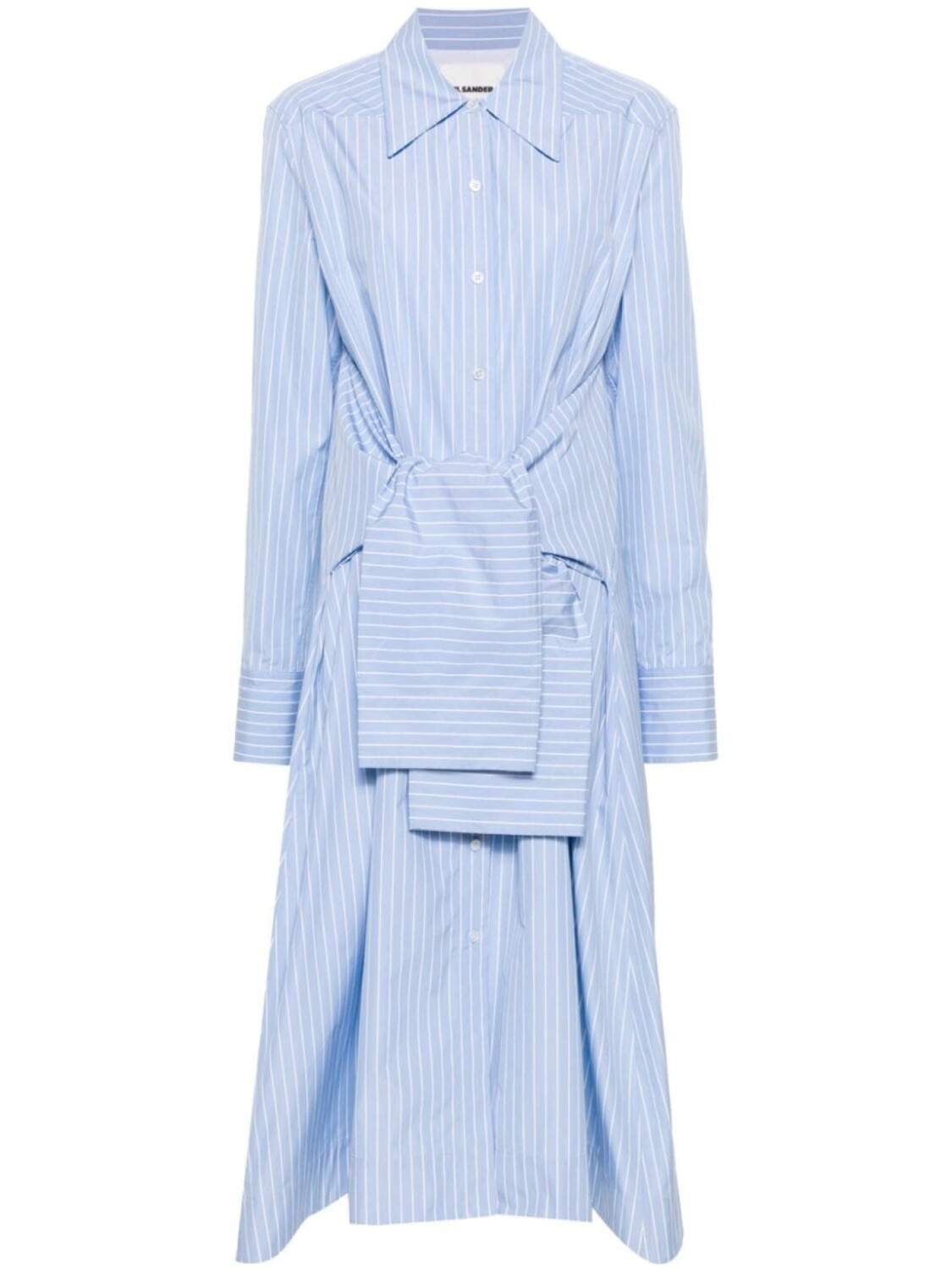 

Jil Sander полосатое платье миди, синий