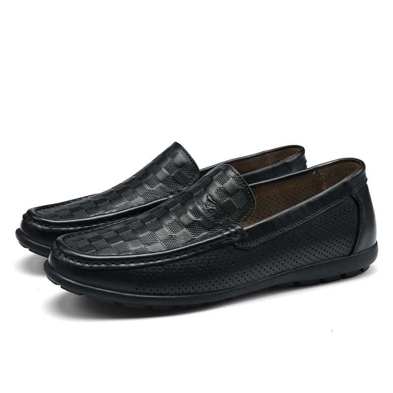 SEPTWOLVES Мокасины мужские черно-белые, цвет Black (Standard Leather Shoe Size) — фото 3