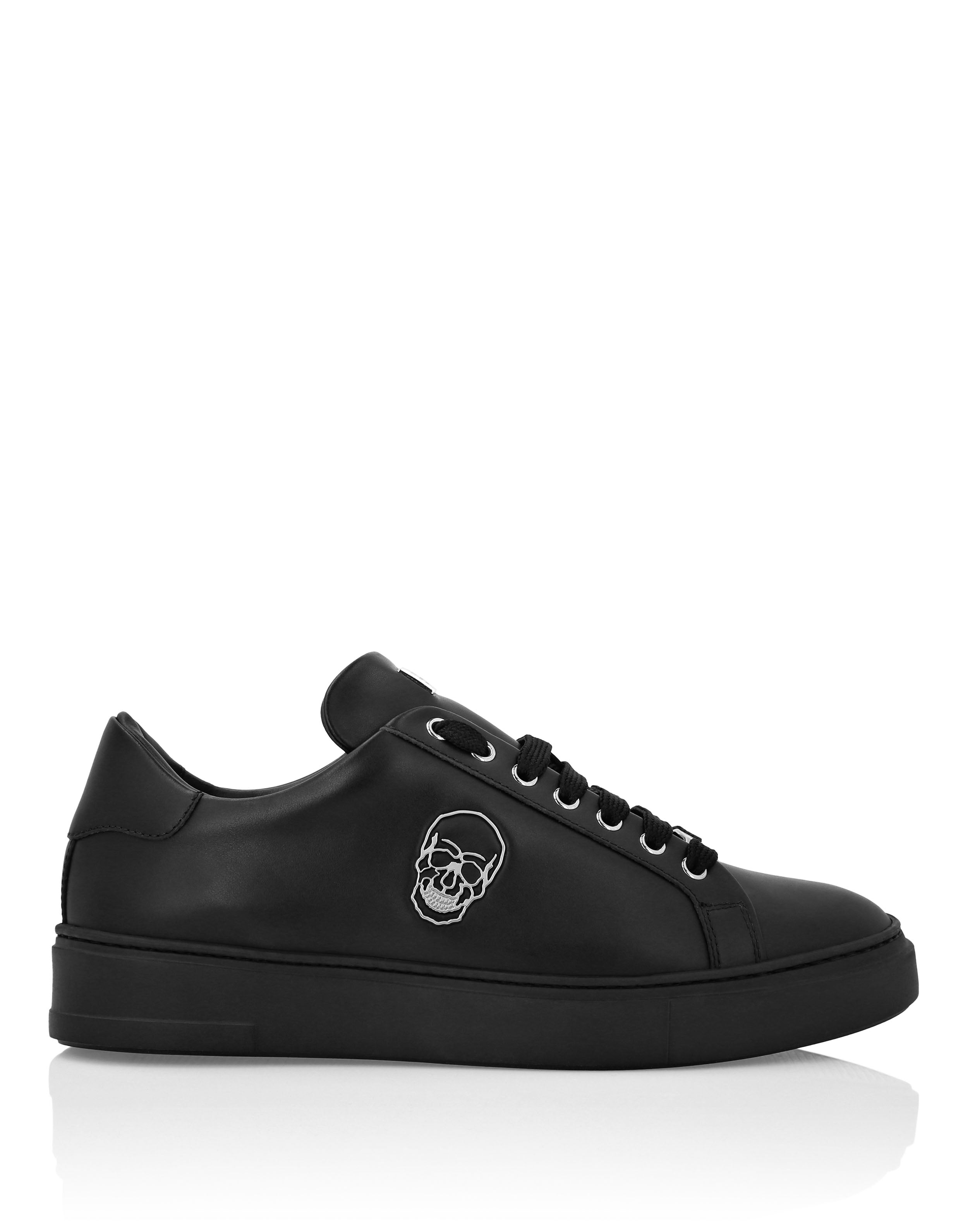 Кроссовки Skull на низком ходу из кожи Nappa PHILIPP PLEIN, белый/черный — фото 2