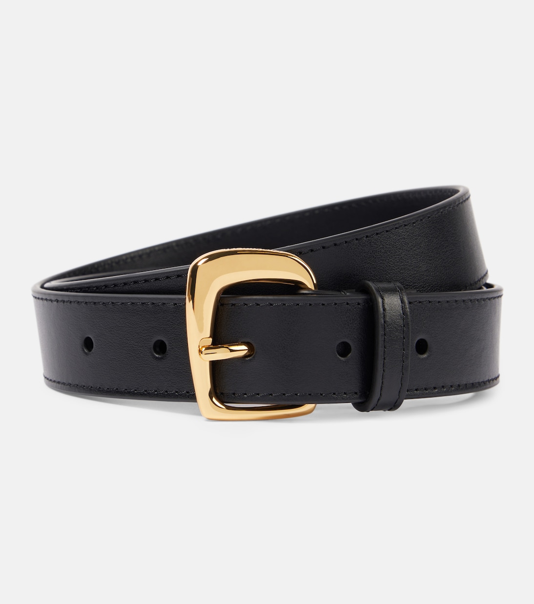 

Кожаный ремень Ovalo Jacquemus, Black / Gold