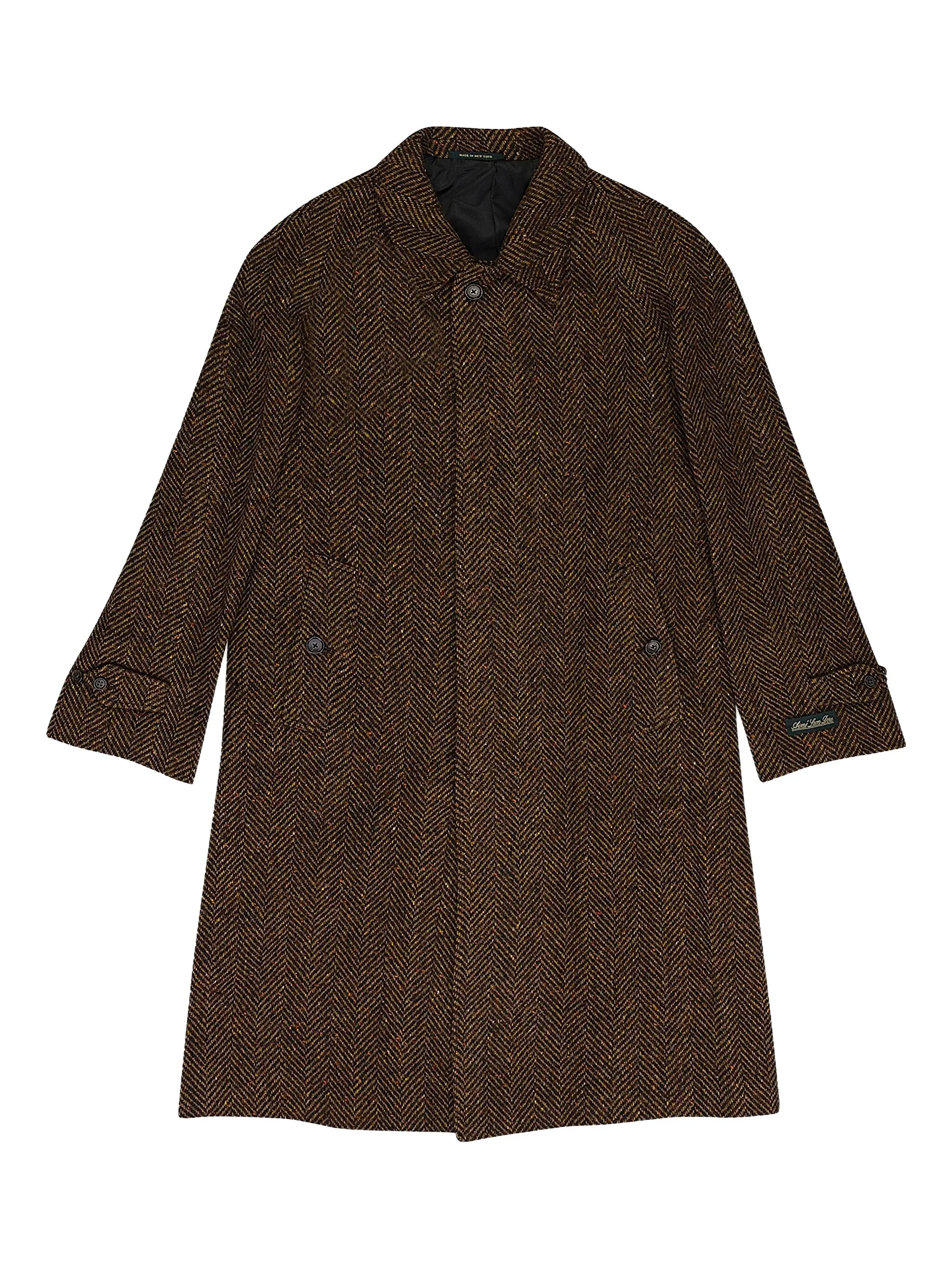 

Шерстяное пальто с узором в елочку Aimé Leon Dore, коричневый