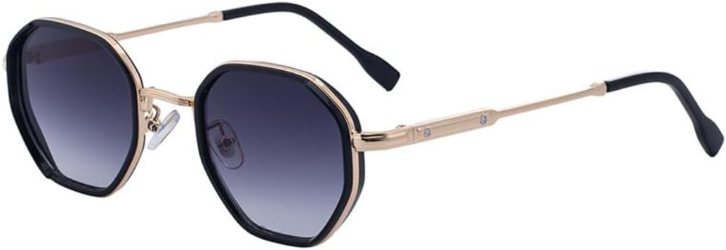 

Классические маленькие восьмиугольные солнцезащитные очки для женщин, роскошная винтажная металлическая оправа, многоугольные очки для вождения с защитой от УФ-излучения UV400 UATXTAU, C2golddoublegray