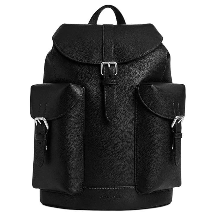 

COACH Кожаный рюкзак из коровьей кожи большого размера мужской черный