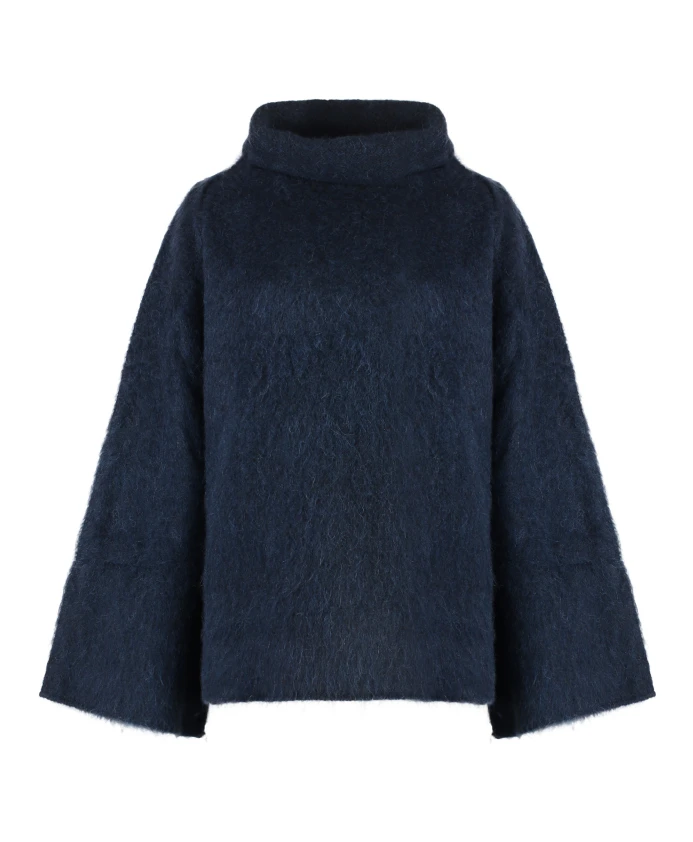 

Свитер-Водолазка из шерстяной смеси с рукавами-колоколами Malo, синий