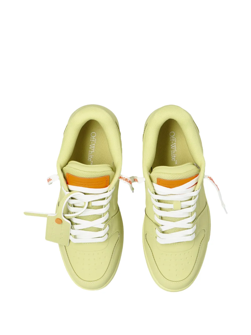 Кожаные кроссовки Out Of Office Off-White, желтый — фото 4