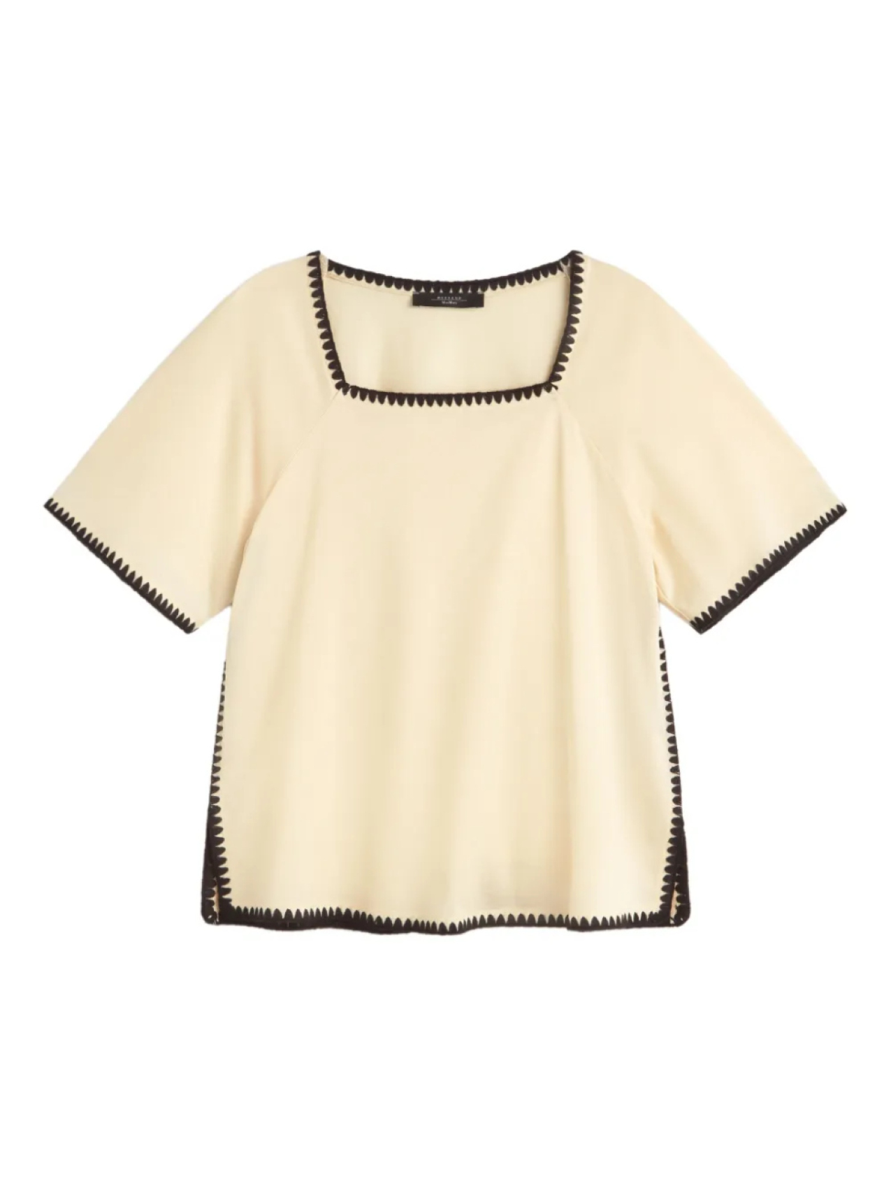 

Блузка Weekend Max Mara топ с квадратным вырезом и короткими рукавами, нейтральный