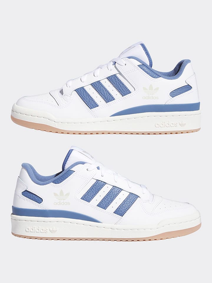 

Кроссовки на шнуровке adidas, белый/синий