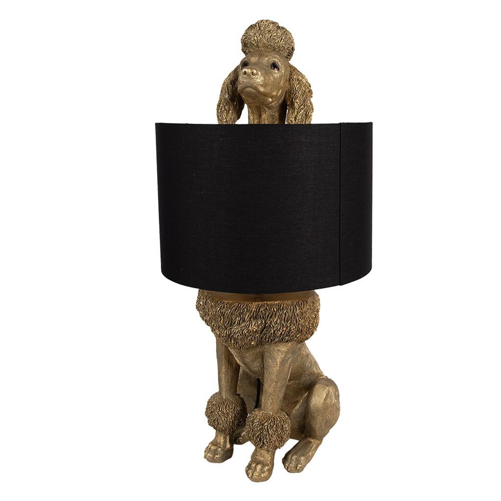 

Настольная лампа Clayre & Eef Dog Poodle 30x28x57 см Золотой Черный Полирезин Clayre&Eef