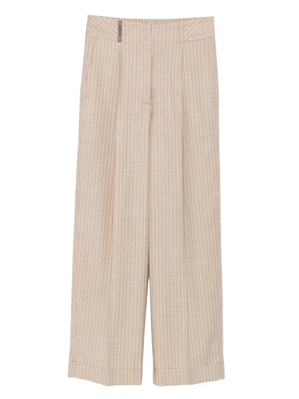 

Брюки в тонкую полоску со складками Peserico, нейтральный