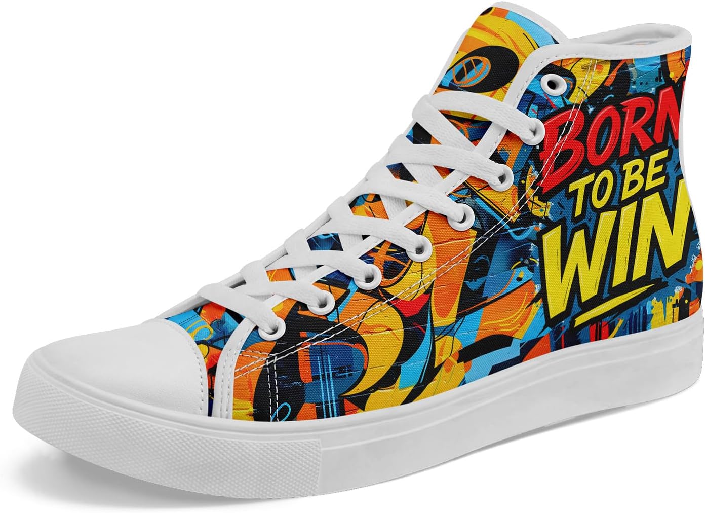 

Унисекс высокие кеды с принтом граффити, стильная уличная обувь, разноцветные текстильные кроссовки для женщин, удобная повседневная обувь для прогулок Coolcustomize