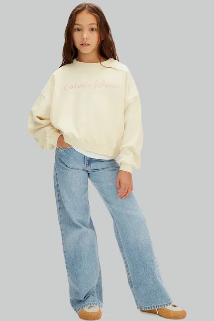Бежевая блуза Calvin Klein Jeans для девочки — фото 3