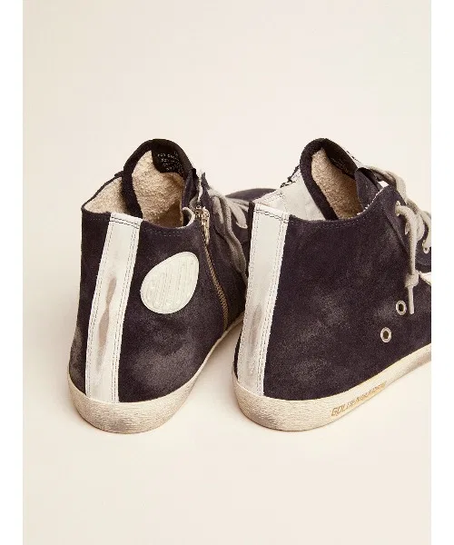 Кроссовки GOLDEN GOOSE Francy, темно-синие замшевые, белая кожа, звезда — фото 4