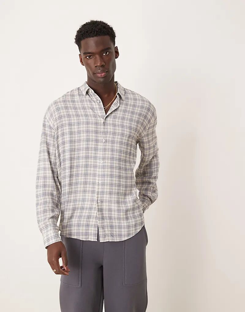 

Рубашка свободного кроя в стиле 90-х в сине-белую клетку ASOS DESIGN