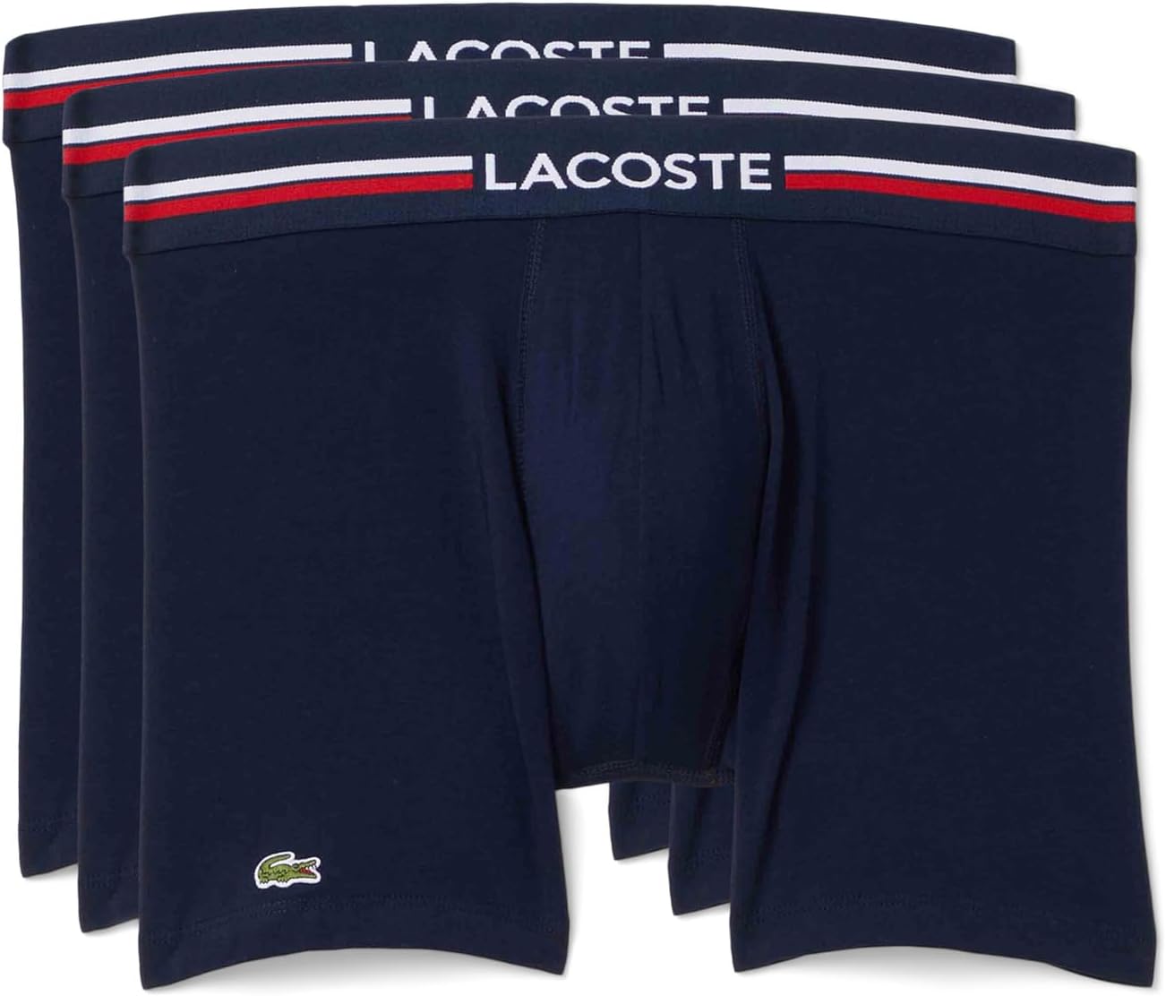

Комплект из 3 мужских хлопковых трусов-боксеров Lacoste, Navy Blue