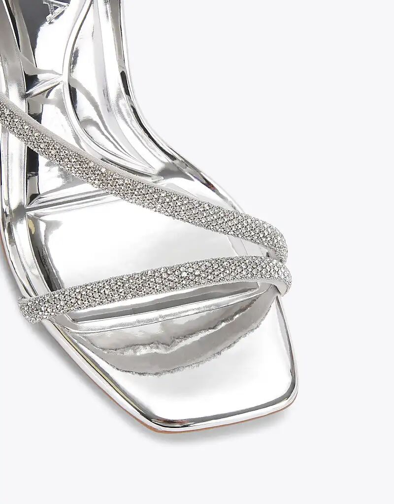 Босоножки на каблуке Carvela Paparazzi серебристого цвета — фото 4