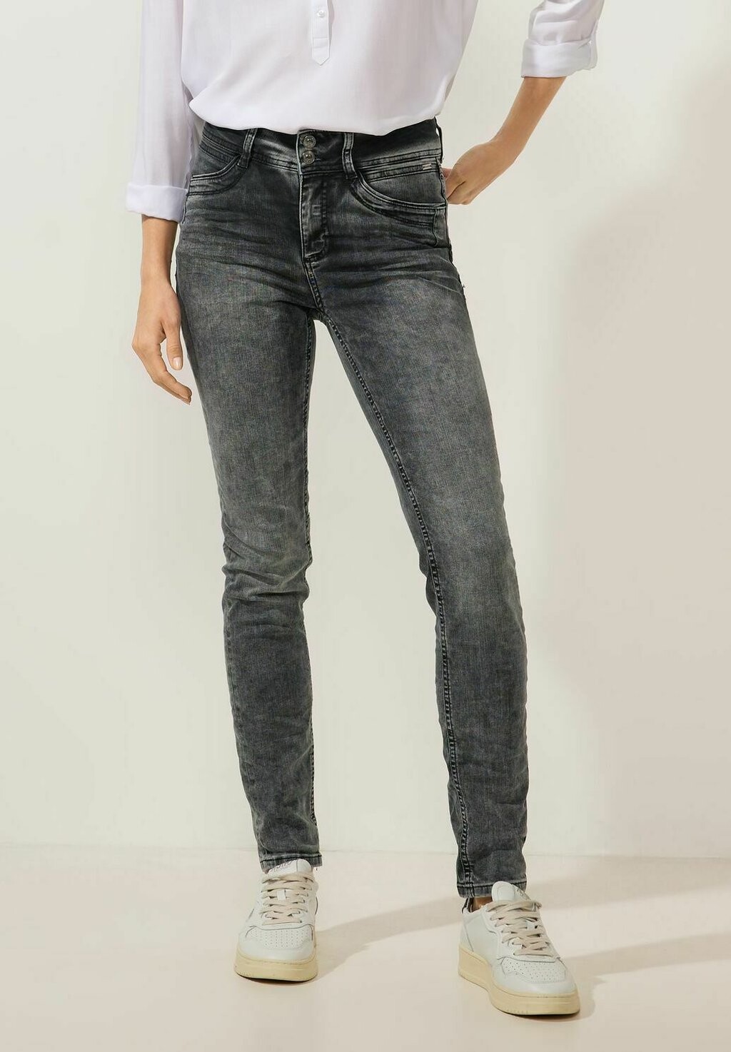 

Джинсы облегающего кроя Street One, цвет Mottled Dark Grey