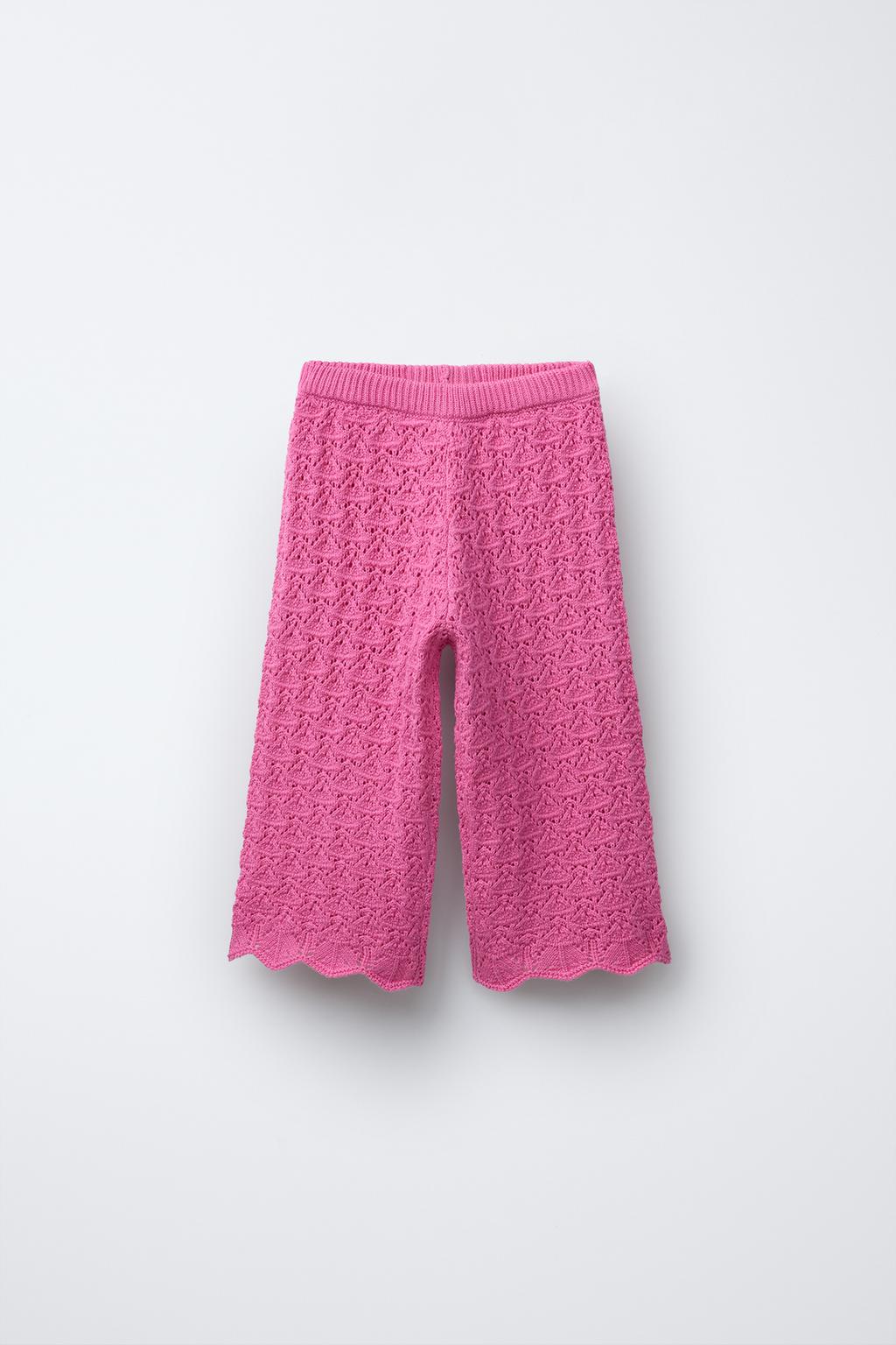 

Брюки из ажурного трикотажа ZARA, цвет Fuchsia