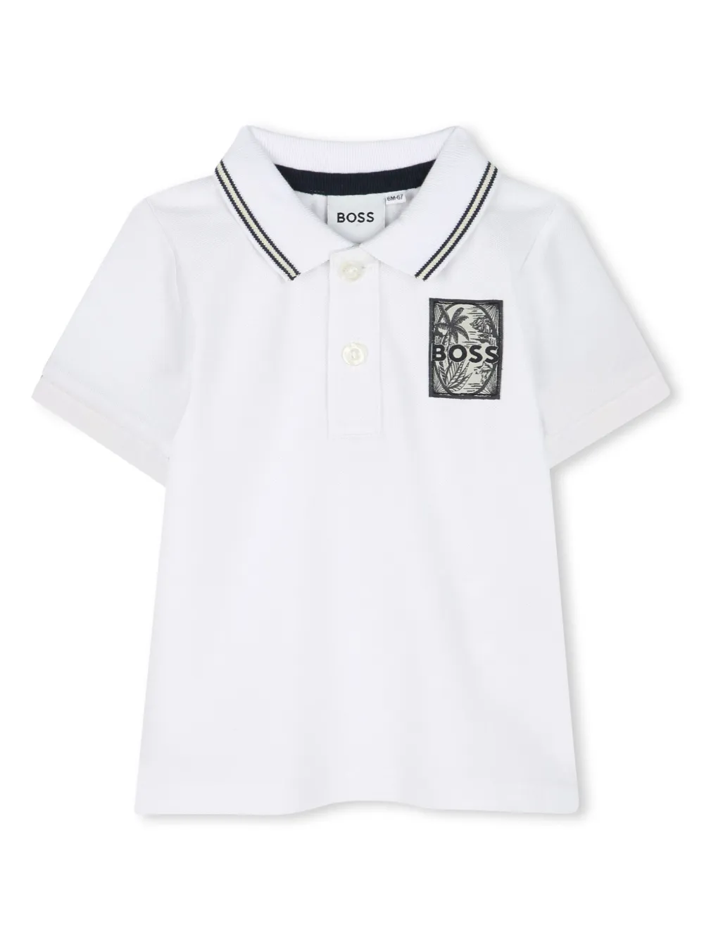 

Рубашка поло с вышитым логотипом BOSS Kidswear, белый