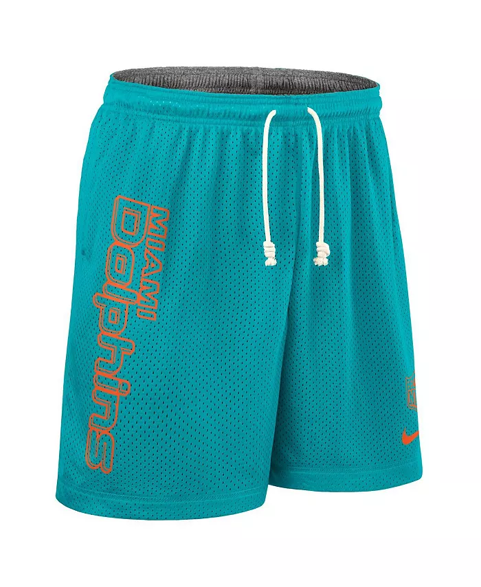 Мужские реверсивные шорты для тренировок Aqua Miami Dolphins Sideline Nike — фото 2