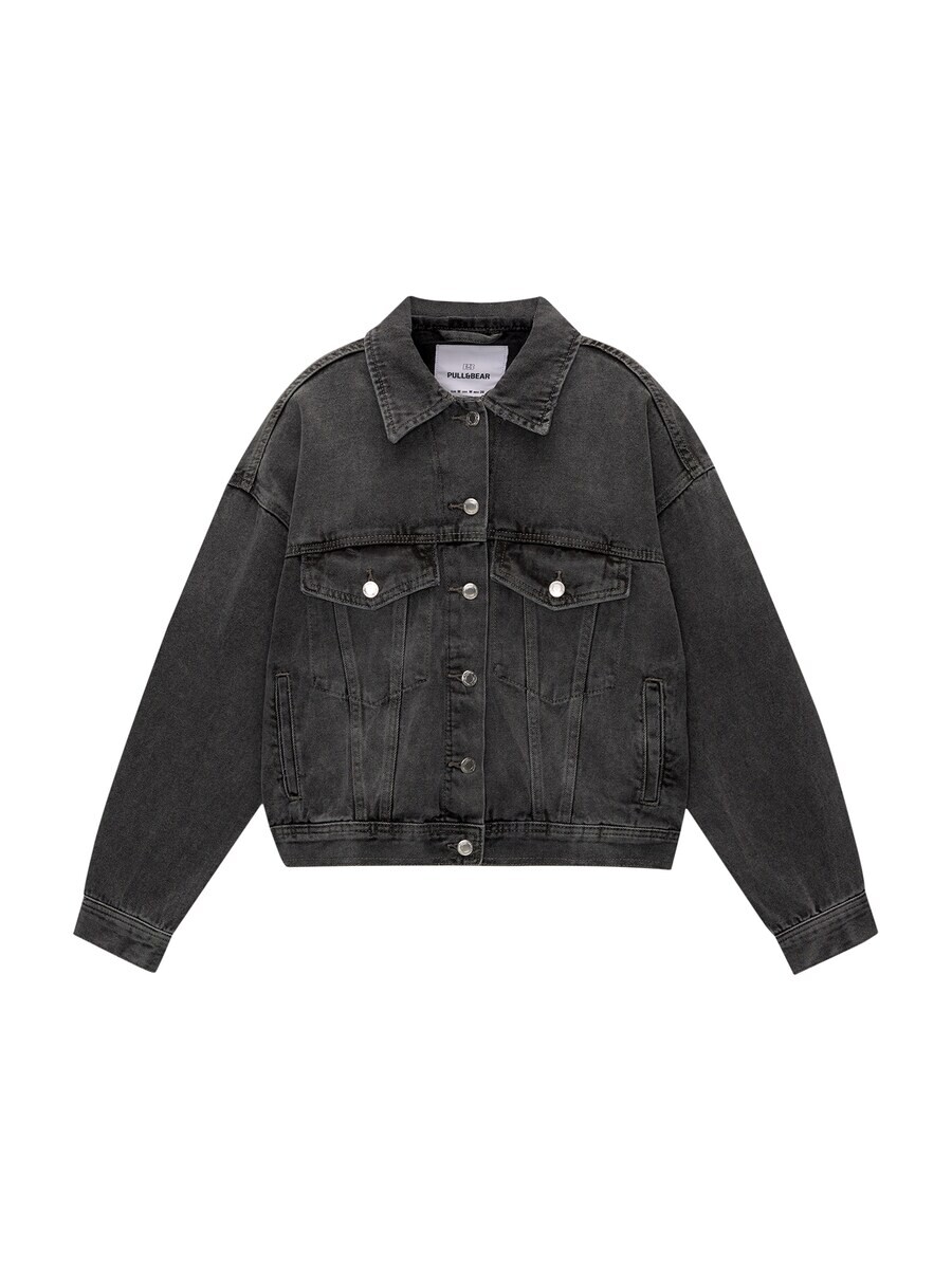 

Джинсовая куртка Pull&Bear Between-Season Jacket, темно-серый