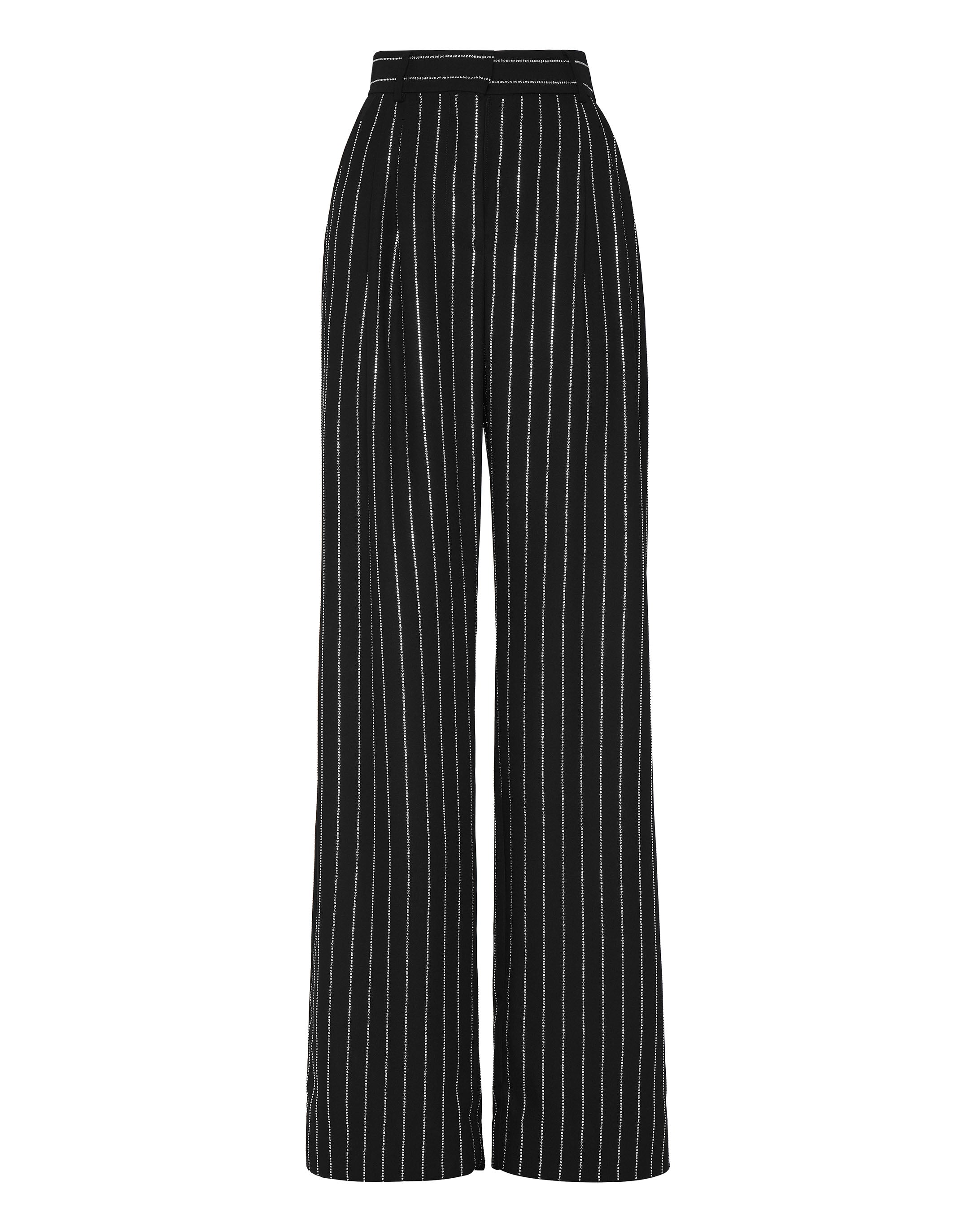 

Брюки Cady Man Fit Crystal Pinstripe PHILIPP PLEIN, черный