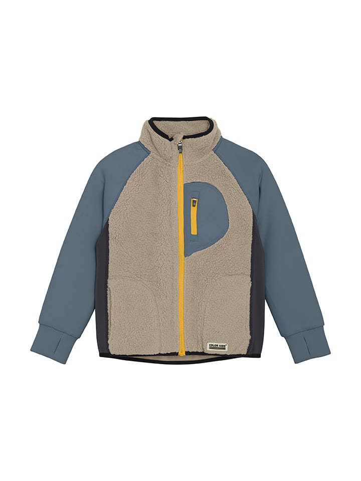 

Флисовая куртка бежево-синего цвета Color Kids