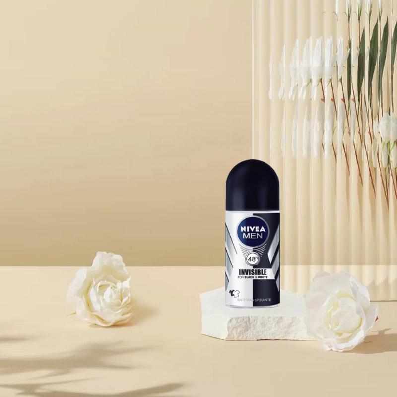 NIVEA Мужской невидимый черно-белый дезодорирующий роликовый антиперспирант Gentle 50ml легкий аромат Type — фото 2