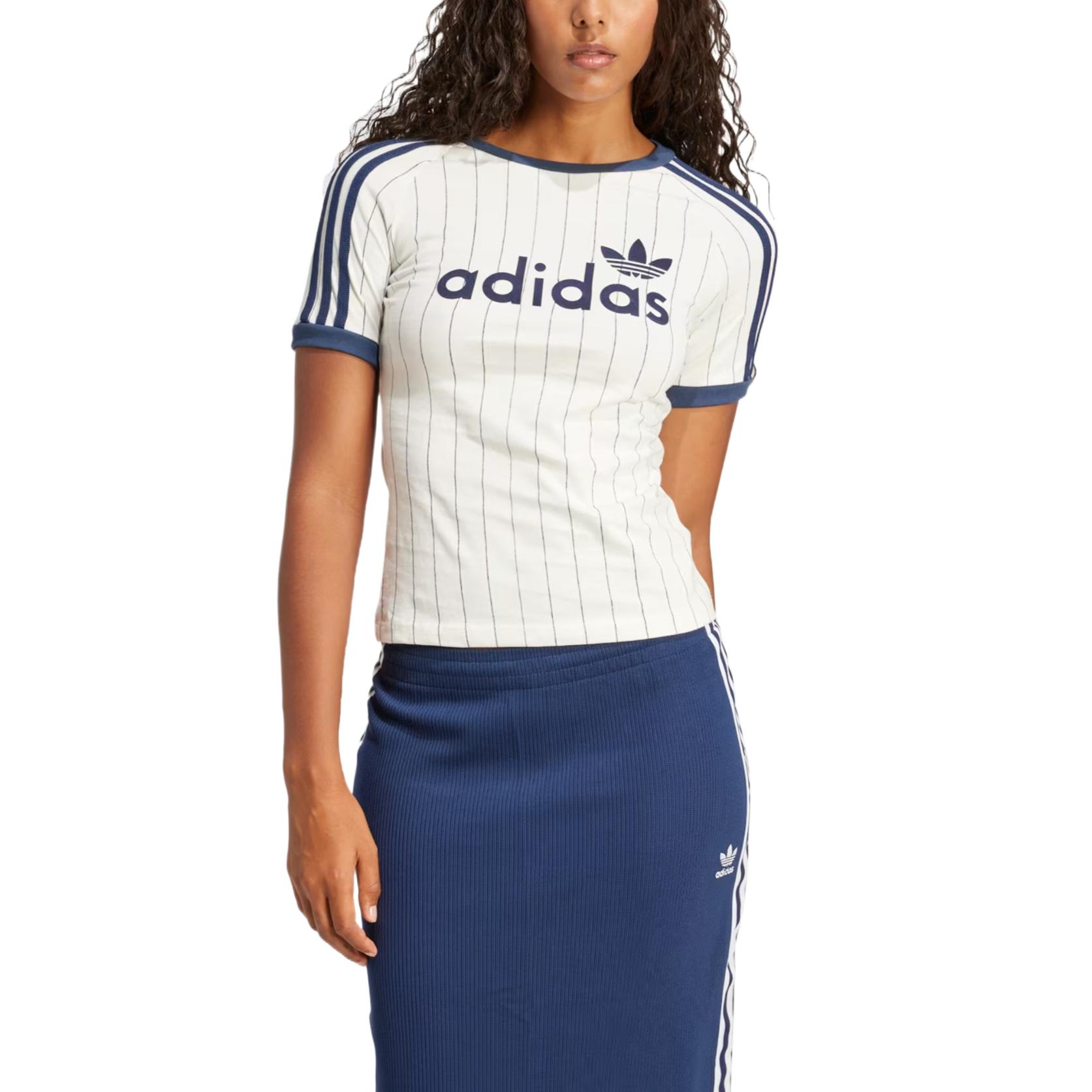 Adidas Originals Adidas женская футболка Linear Graphic Cali off white/night indigo — фото 3