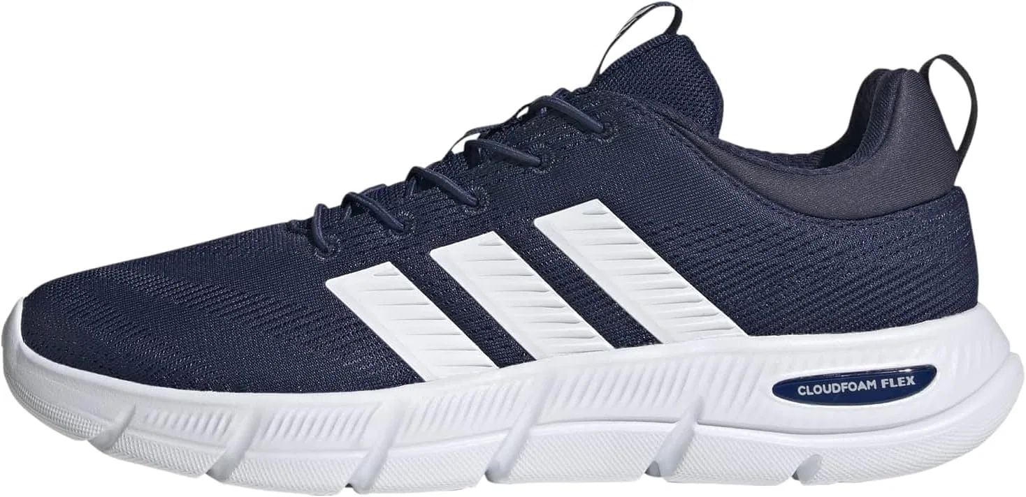 Мужские кроссовки Adidas Cloudfoam Flex на эластичных шнурках, Dark Blue Ftwr White Shadow Navy
