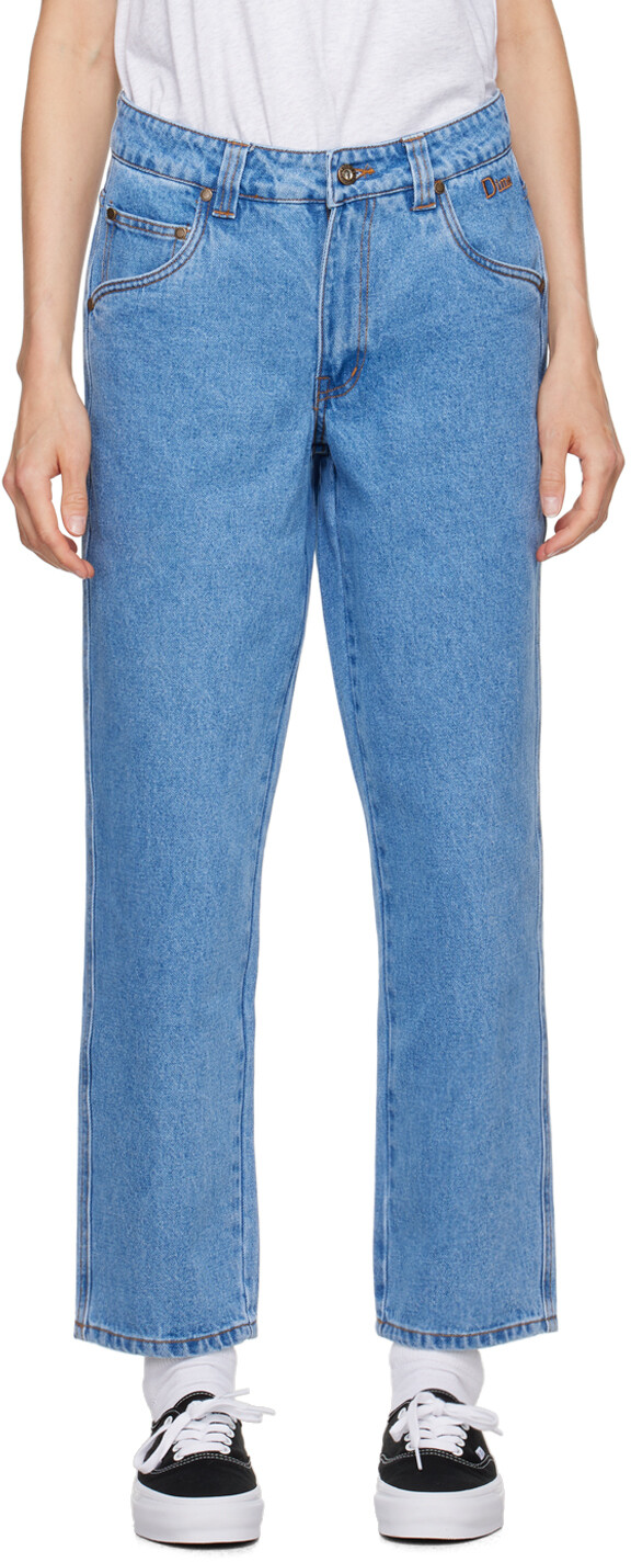 

Синие классические свободные джинсы Dime, Blue washed