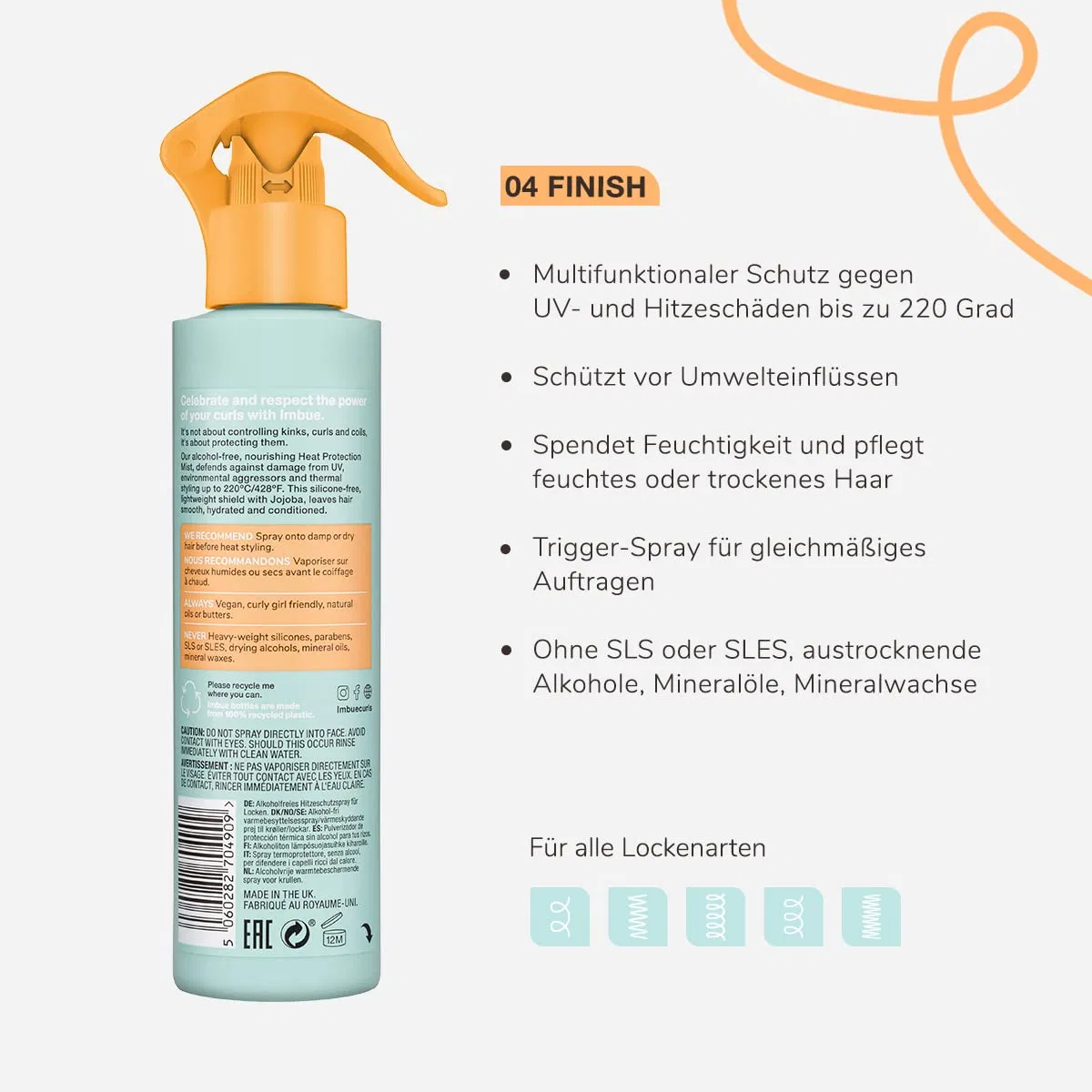 Термозащитный спрей «Curl Defending Heat Protection» от Imbue, 200 мл Imbue — фото 3