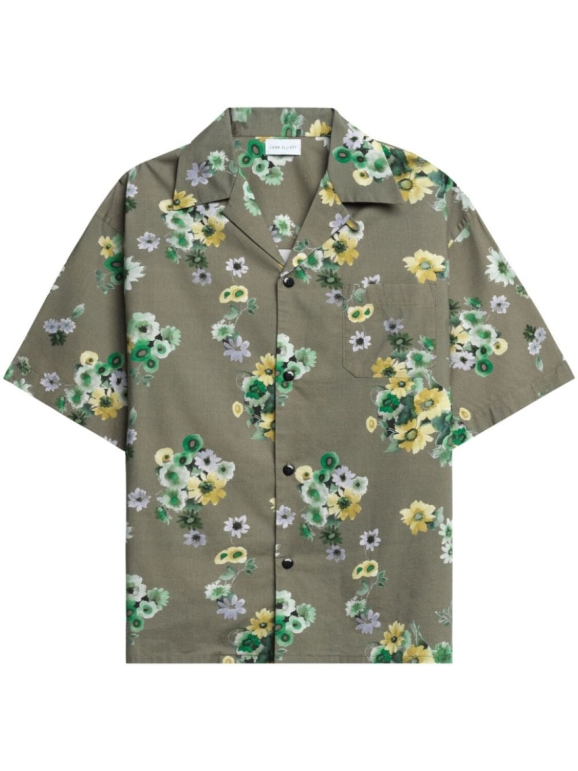 

John Elliott рубашка с принтом Camo Bloom, зеленый