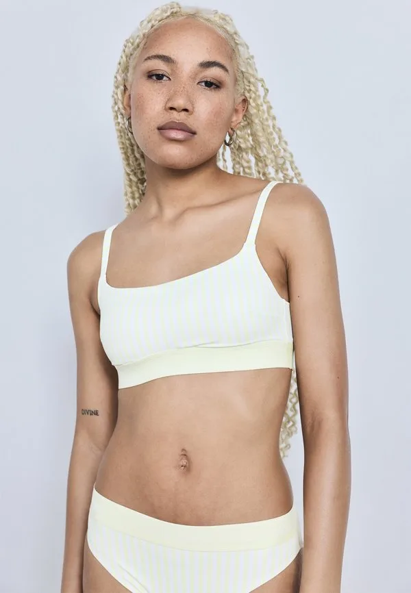 Топ от купальника с квадратным вырезом и вырезом-бралеттом Calvin Klein Swimwear, White/Jade