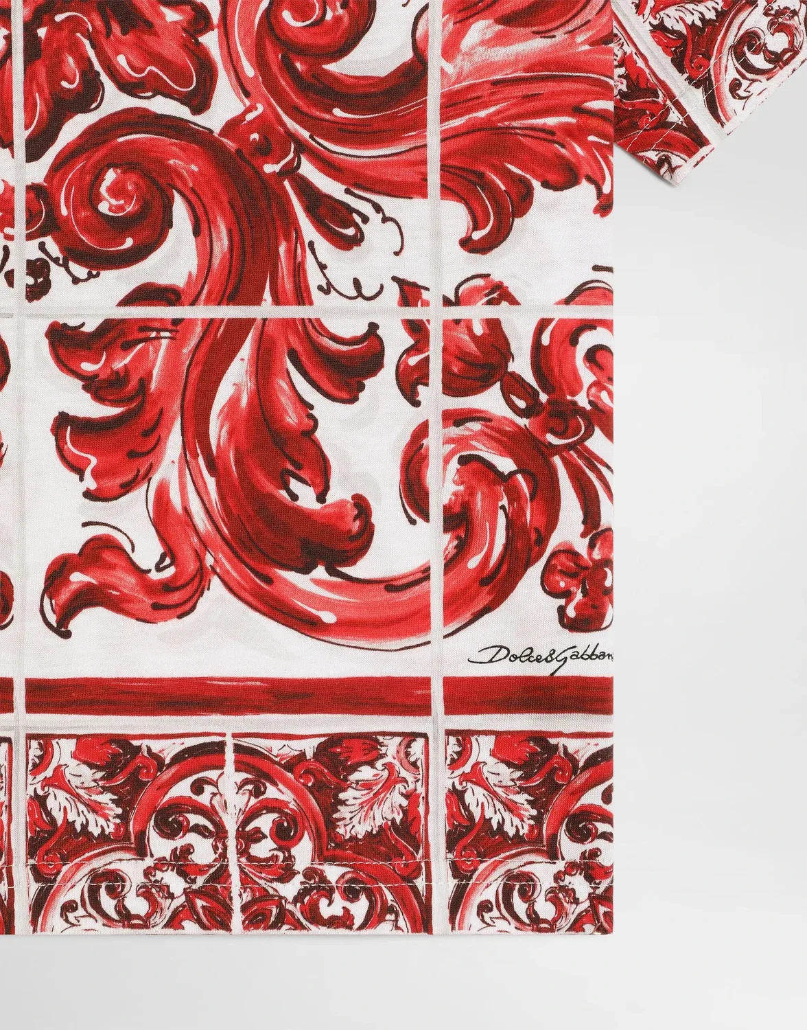 Футболка из джерси с принтом «Майолика» DOLCE & GABBANA, бежевый — фото 4