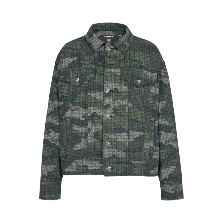 

Куртка Balmain Camouflage Monogram Western Denim Jacket, зеленый