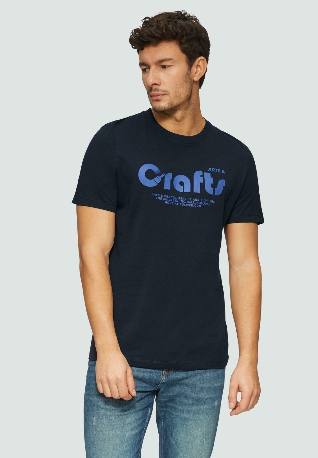 

Футболка с принтом MIT CREW NECK s.Oliver, синий