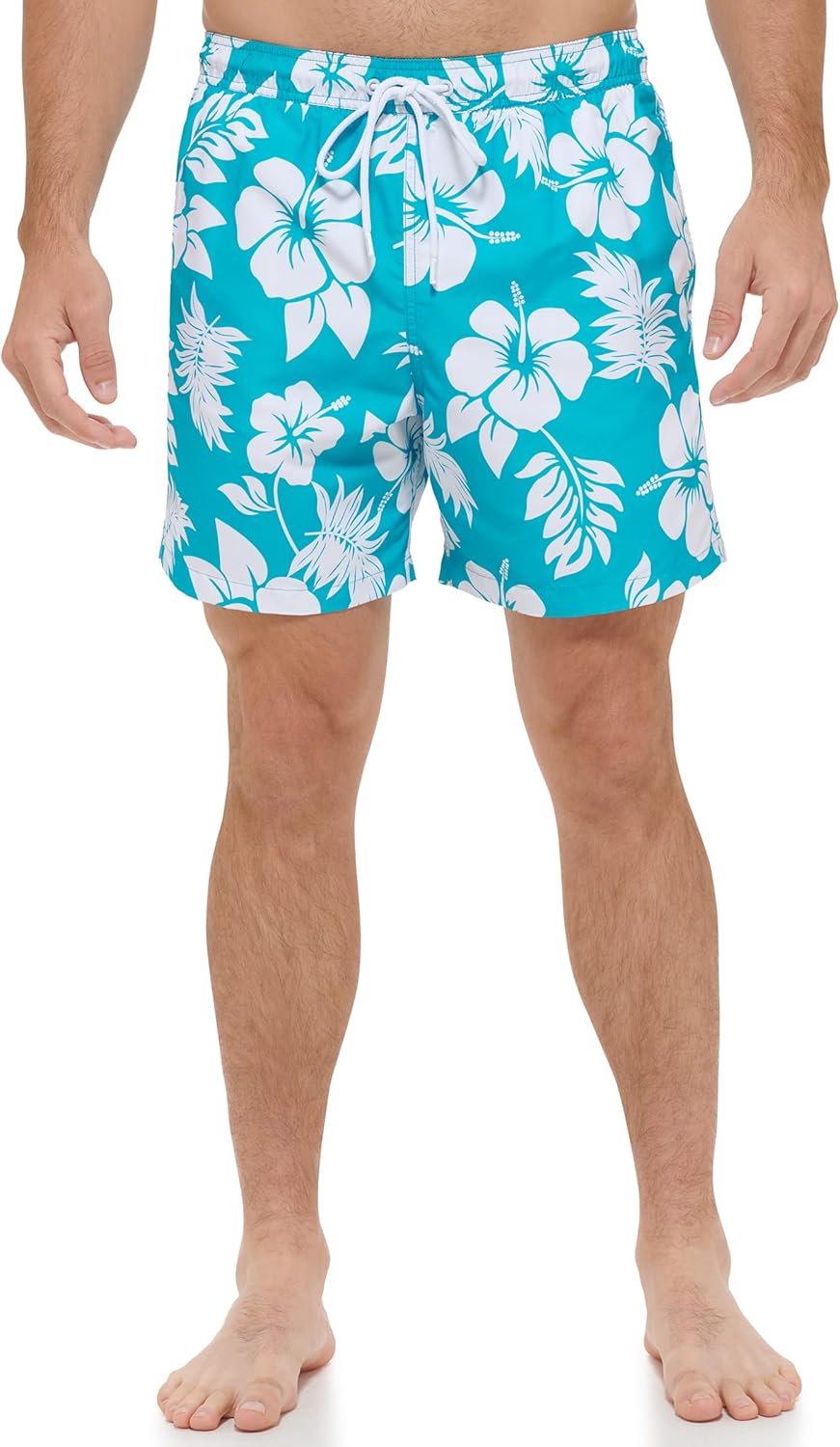 

Мужские стандартные плавки-шорты Calvin Klein с защитой от ультрафиолета, быстросохнущие, с завязками и узором, Atlantis Aloha