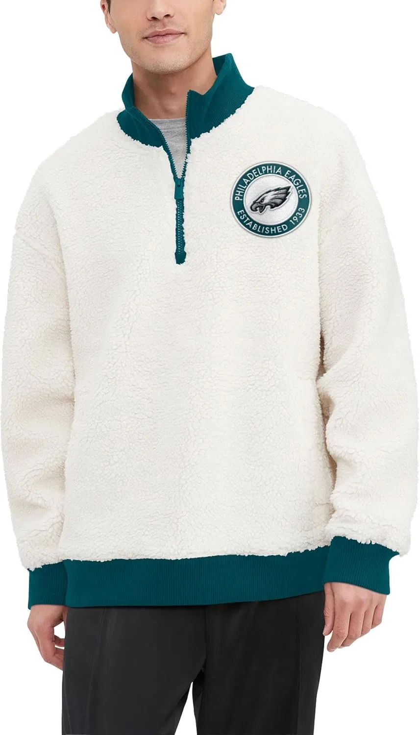 Мужская толстовка Tommy Hilfiger NFL Jordan Sherpa с застежкой-молнией до четверти