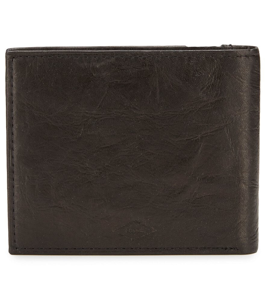 

Кожаный кошелек Fossil Ingram с блокировкой RFID, черный
