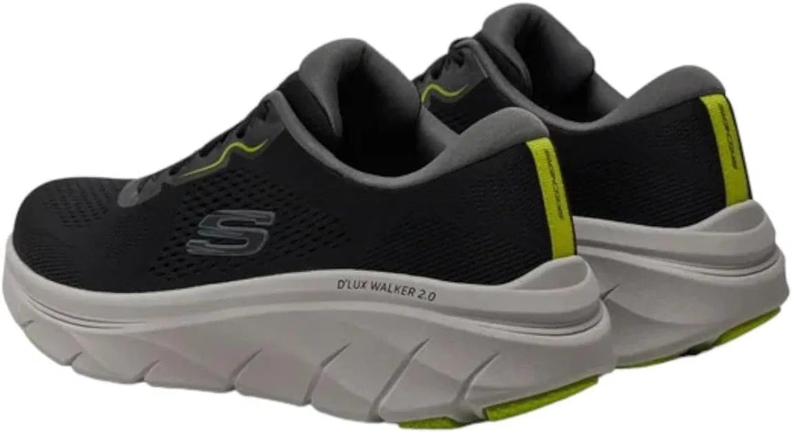 Мужские кроссовки Skechers, Black Engineered Mesh Synthetic Lime Trim — фото 3