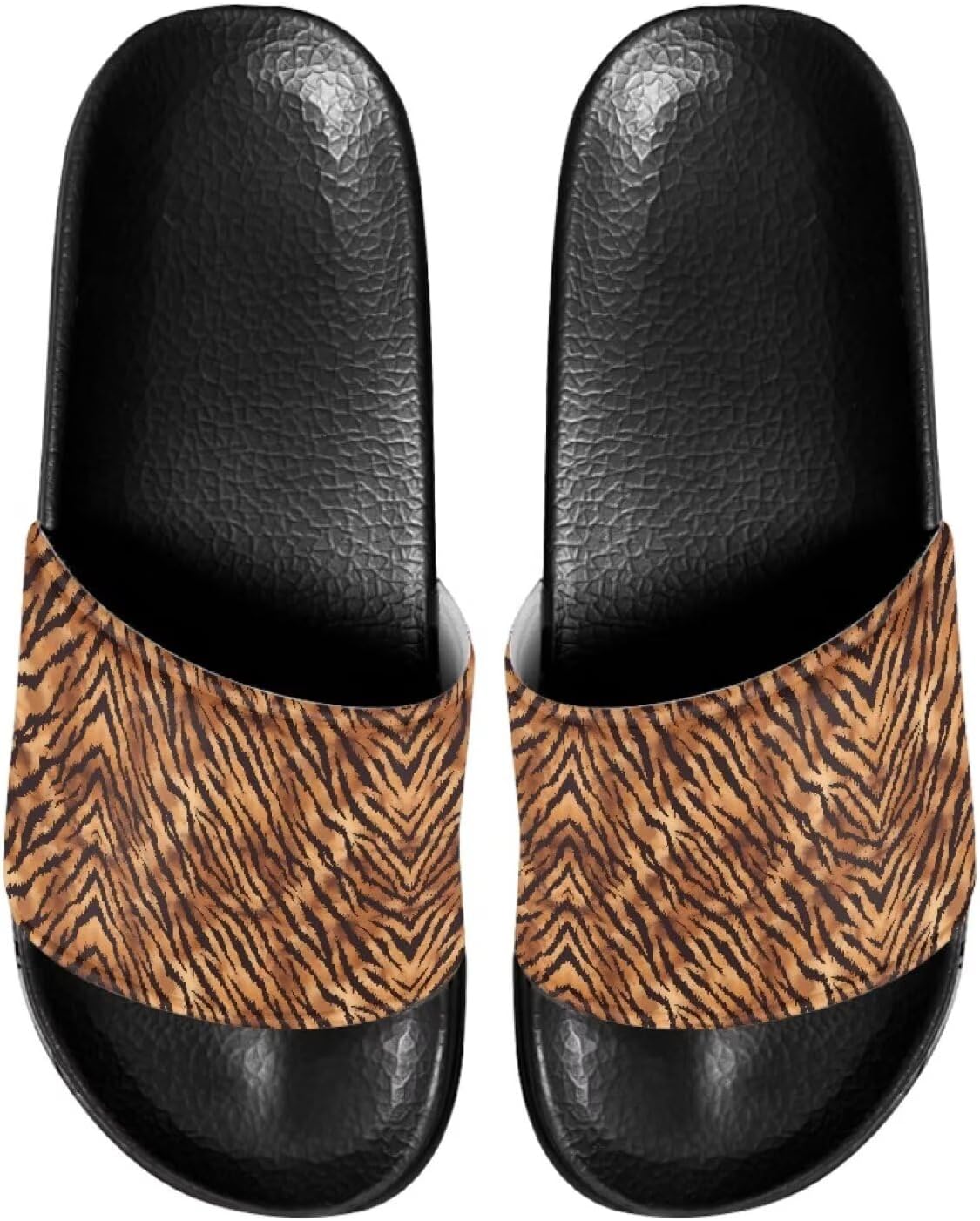 

Сланцы Gogavesne для мужчин, мягкие и удобные, с нескользящей подошвой, открытый носок, быстросохнущие, для душа, плавания, пляжа и прогулок, Tiger Print