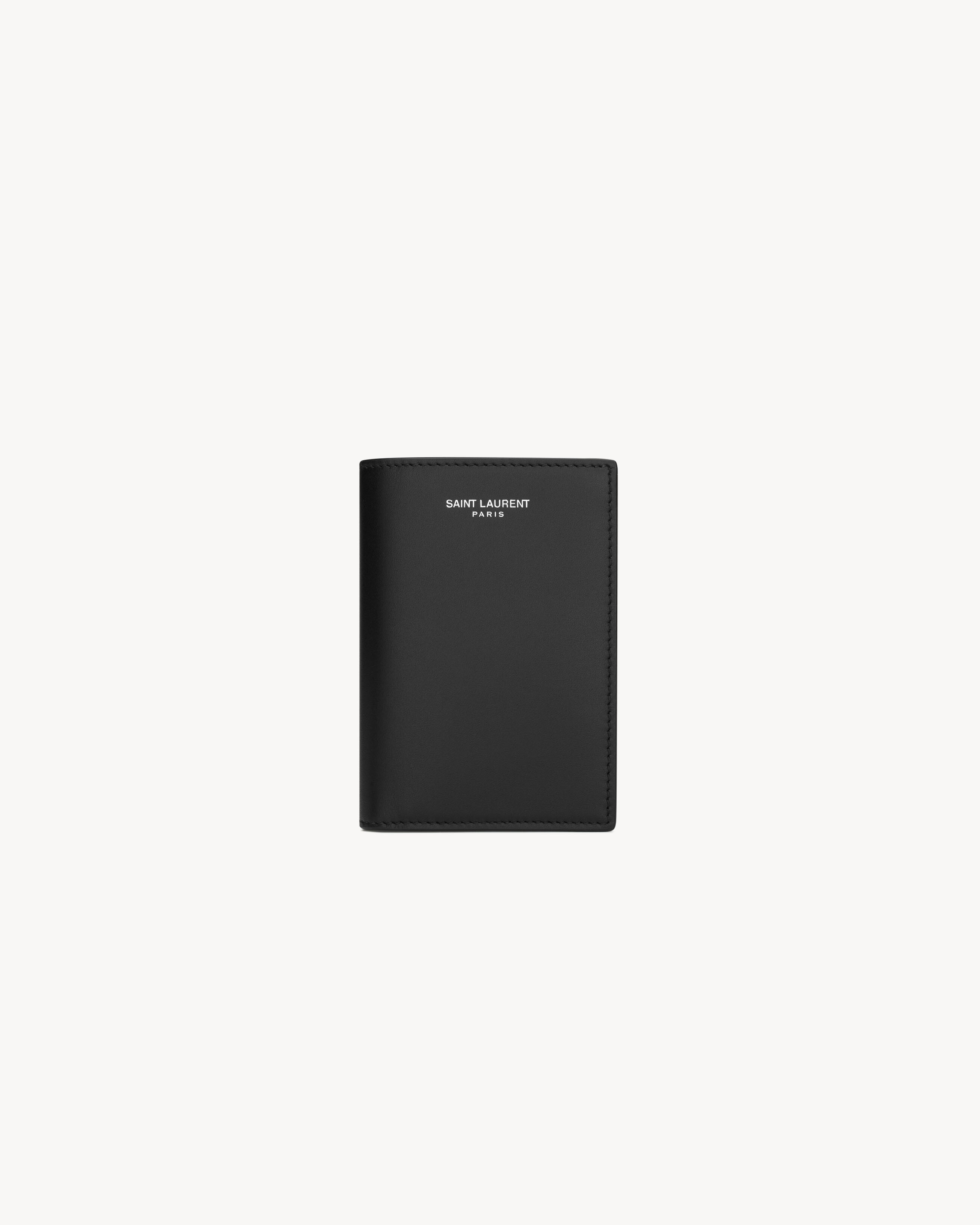 

Кредитная карта-кошелек SAINT LAURENT PARIS из гладкой кожи, черный